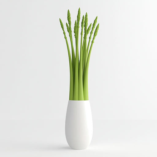 3D Asparagus on flat white background