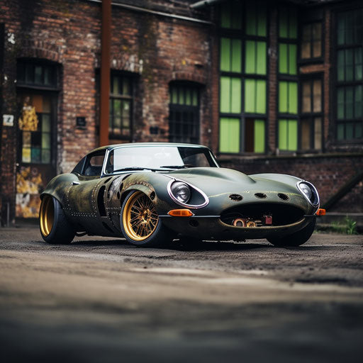 Jaguar e type car rat Rod