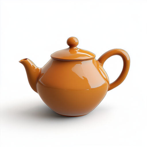 3D teapot on flat white background, isolated clipart