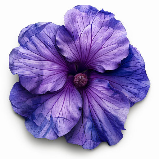 Realistic purple flower clipart on flat white background