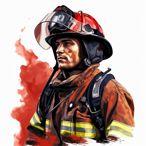 Firefighter drawing in the style of chiaroscuro art