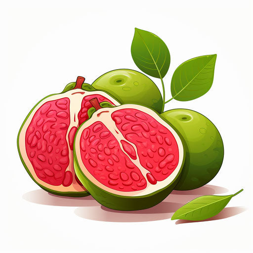 Guava clipart in the style of Chiaroscuro Art, on white background