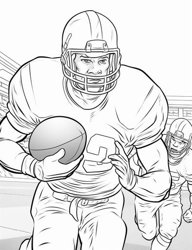 Football players coloring, comic art style, realistic human form 24:31