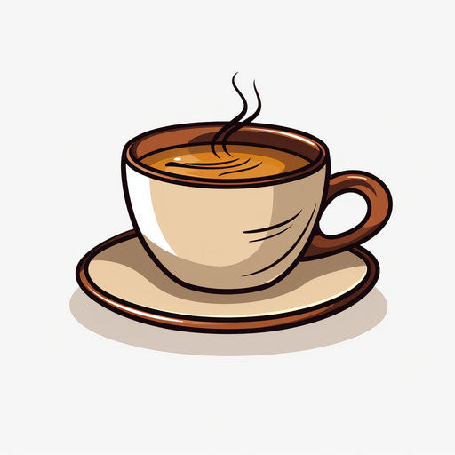 Coffee cup in Minimalist style on white background