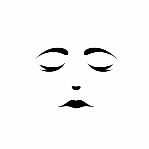Minimalist style clipart of a nose, on white background