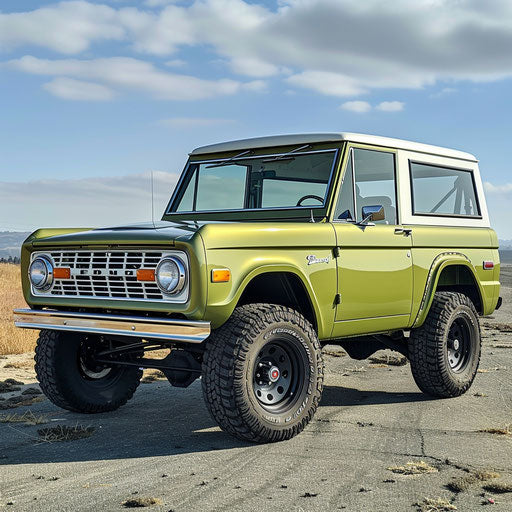 Bright green classic SUV