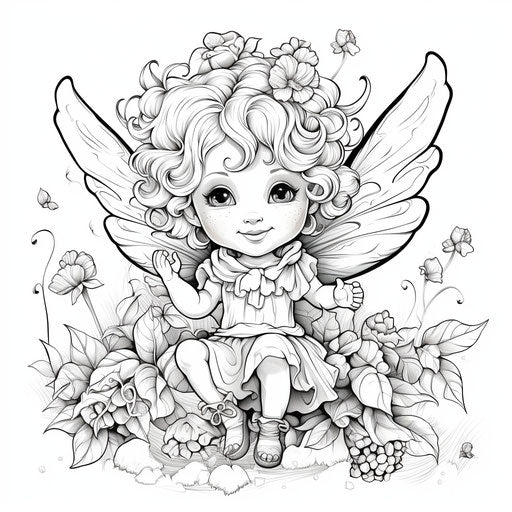 The cute fairy coloring for baby, highly realistic style