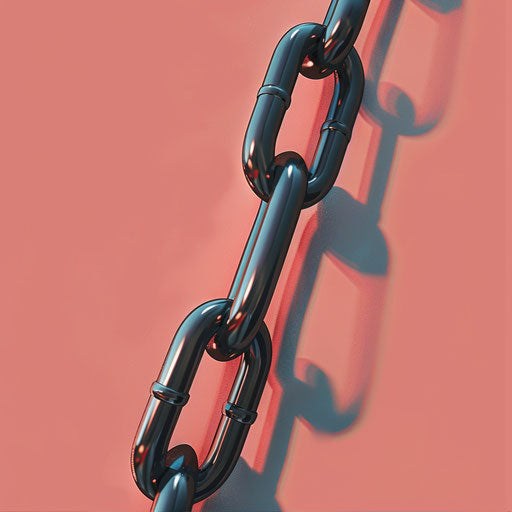 Chain clipart in photo realistic style with a flat random background