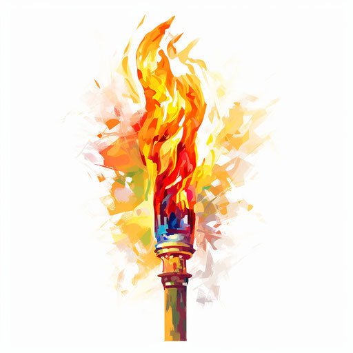 Impressionistic torch clipart on white background