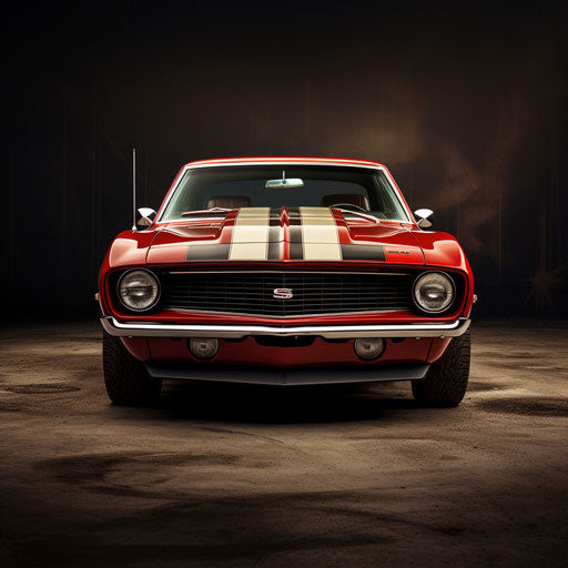 Front view of a classic car Chevrolet Camaro