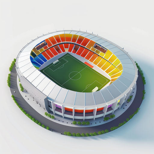 Iconic stadium clipart on flat white background