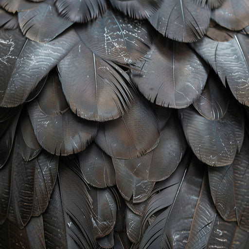 Close-up of vulture's textured feathers