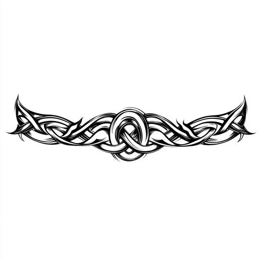 Men's bracelet tattoo with Celtic knotwork design, sketch on white background