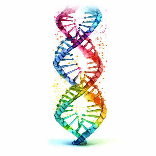 DNA illustration in the style of Chiaroscuro Art on white background