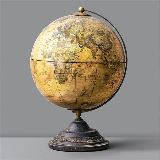 Realistic social studies clipart on flat slate grey background