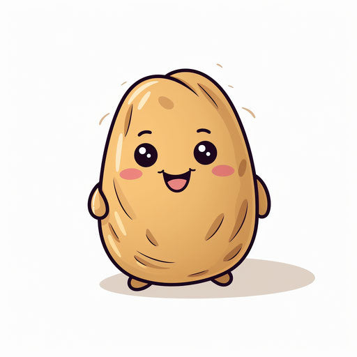 Potato clipart in the minimalist style, on white background