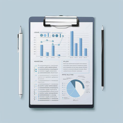 Report clipart in photo realistic style with random background