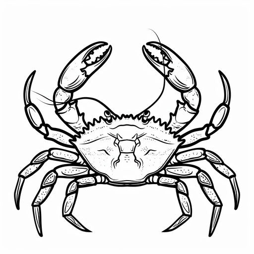 Bold outline of a crab with large pincers