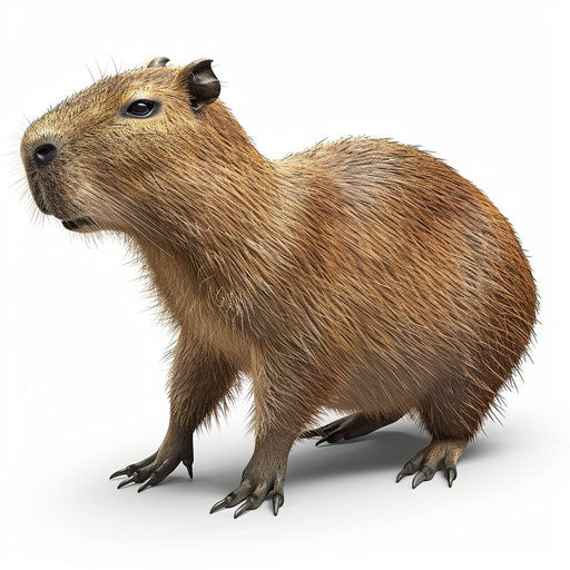 Realistic capybara clipart on flat white background