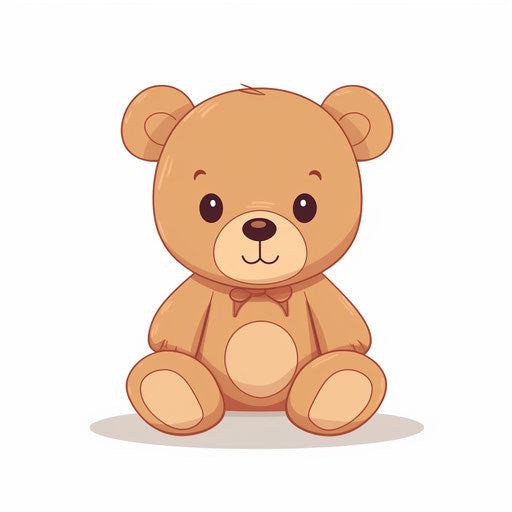 Teddy clipart in Minimalist style, on white background