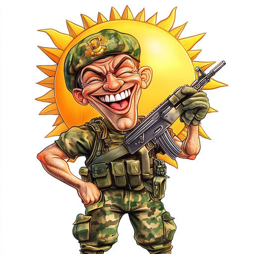 High-Quality Soldier Caricature Clipart for Dynamic Content