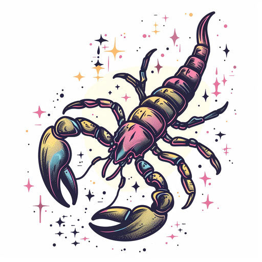 Nostalgic sketch of a Scorpio constellation