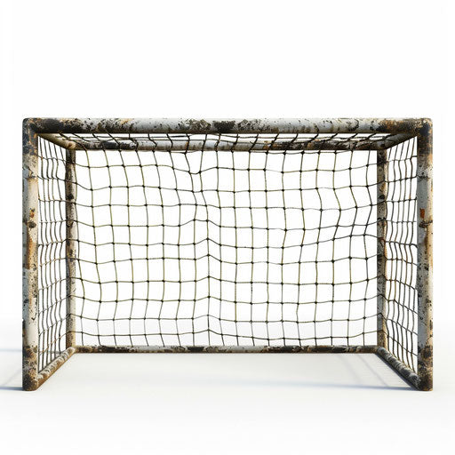 Photo realistic soccer goal clipart on flat white background