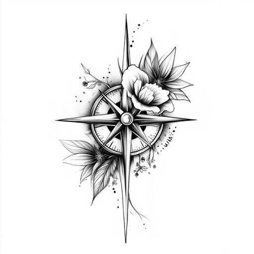 Small tattoo designs for men featuring a compass rose