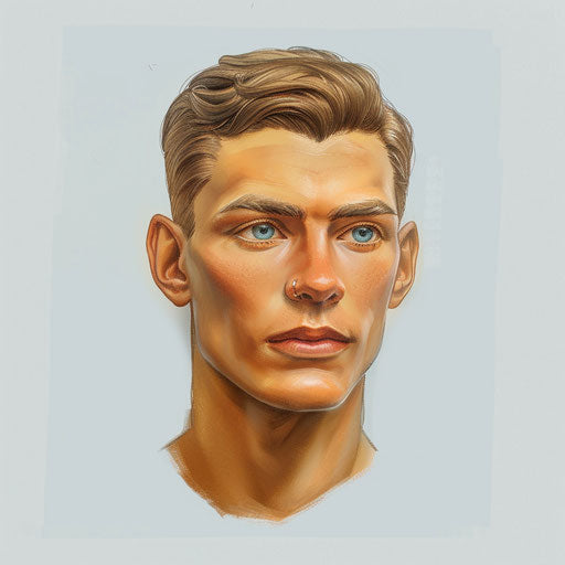 Realistic head clipart on white background