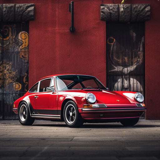 Classic bright cherry red sports car
