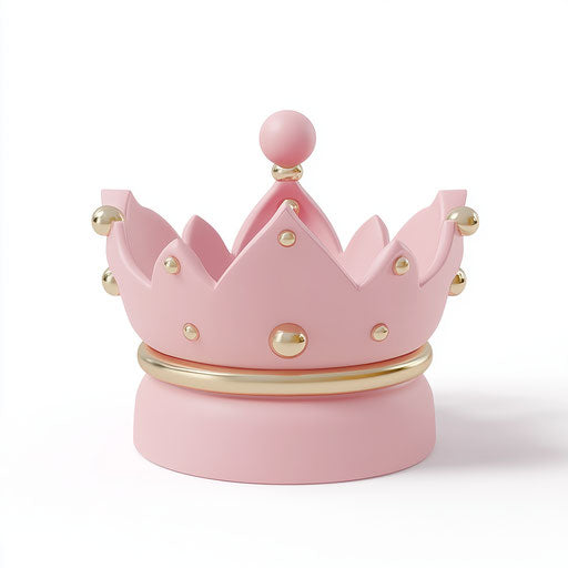 3D crown on flat white background, photo realistic style