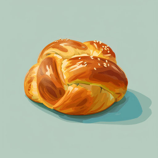 Bun illustration with random color background