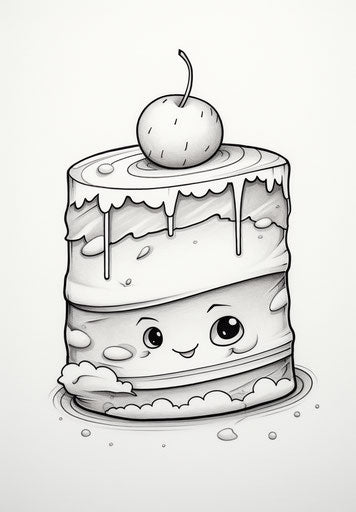 Slice of cake with a cute face