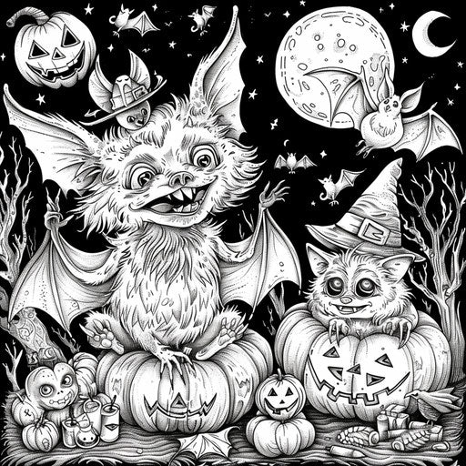 Playful bat having fun at a Halloween party