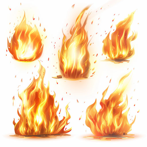 Realistic heat clipart on flat white background