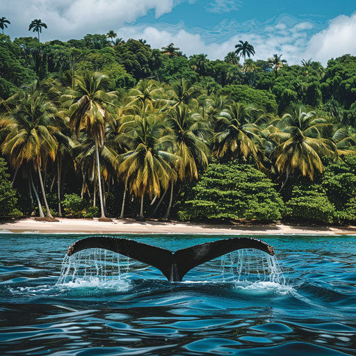 Vanishing blue whale's tail fin