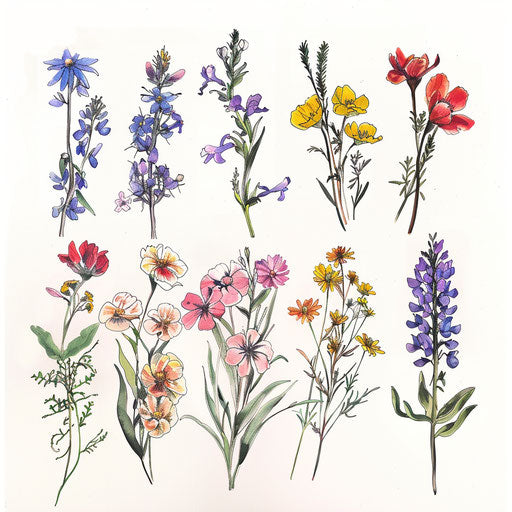 Wildflower tattoos representing change through seasons