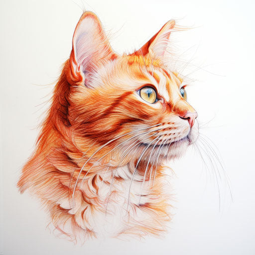 Orange cat drawing