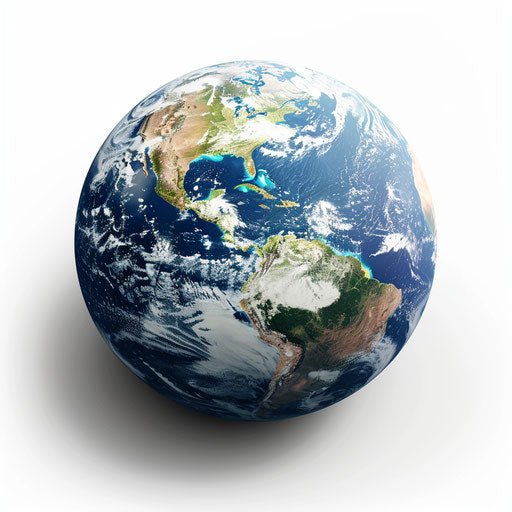 Realistic earth clipart on flat white background