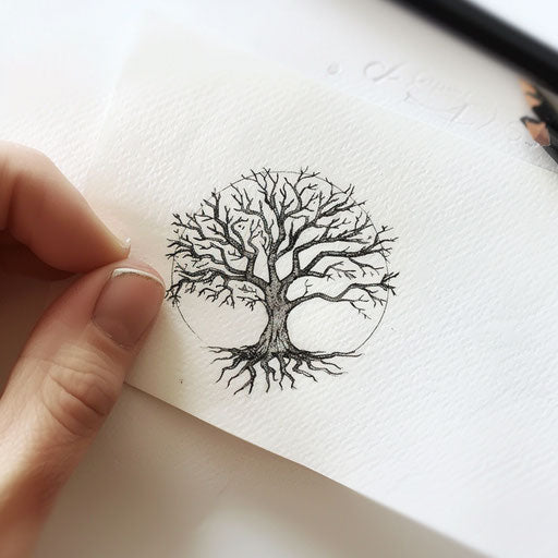 Minimalist tree of life tattoo drawing
