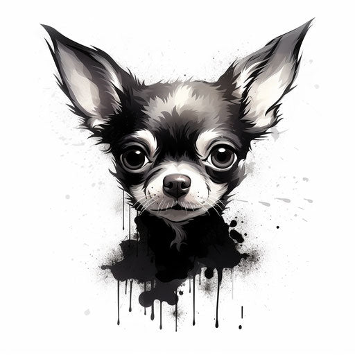Chihuahua tattoo design creator, minimalist strokes style