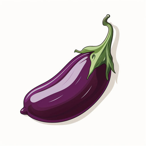 Eggplant clipart in Minimalist style, on white background