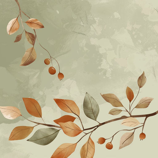 November clipart with flat olive background and soft gradients