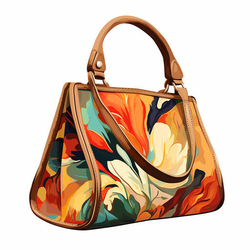 Bag illustration in the style of Oil painting, on white background
