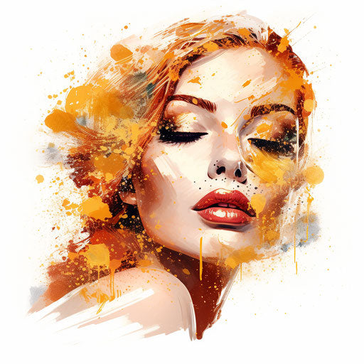 Shiny illustration in Oil painting style, on white background