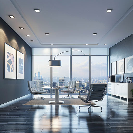 Modern and minimalist CEO's corner office