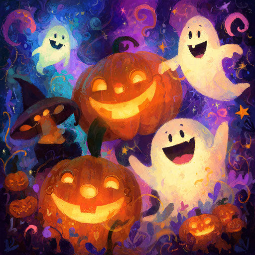 Cheerful Halloween Celebration with Bright Colors