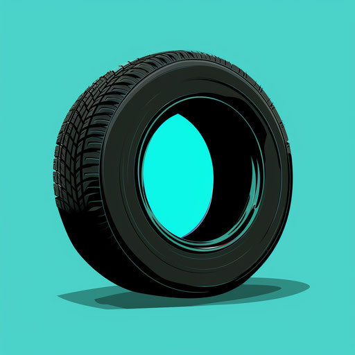 Realistic rubber clipart on flat turquoise background