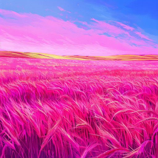 Field clipart on bright magenta background with intense color