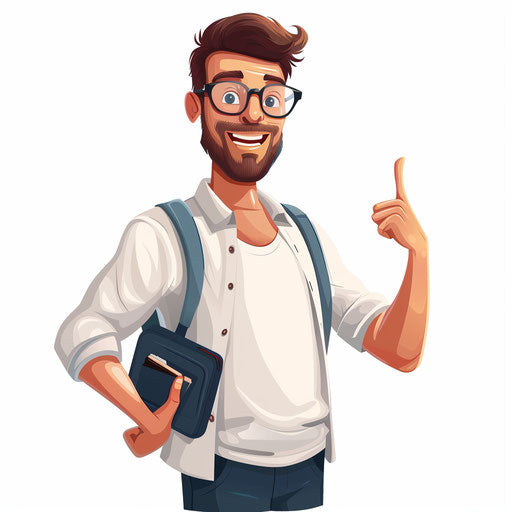 Illustration of a male teacher in a photo realistic style